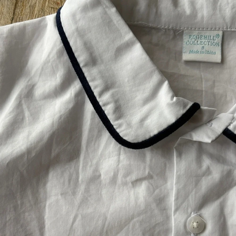 NWT Edgehill Collection White Collared Shirt size 5